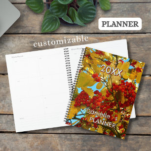 Aangepaste gele bladeren rode bessen boom kroon fo planner