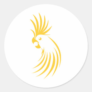 Aangepaste Gele Cockatoo Logo Ronde Sticker