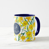 Aangepaste gele Daffodil Pattern Mok (Voorkant rechts)