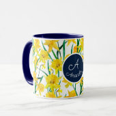 Aangepaste gele Daffodil Pattern Mok (Voorkant links)