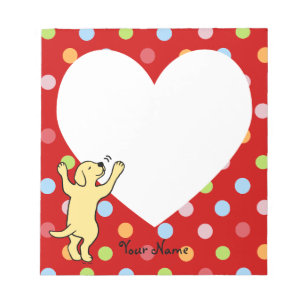 Aangepaste gele labrador Puppy Hug Notitieblok