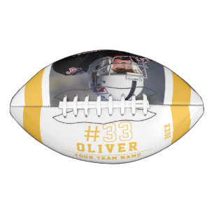 Aangepaste Gele Speler Naam Nummer Team Foto American Football