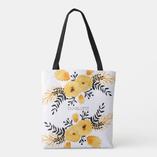 Aangepaste gele Waterverf Tote Bag (Achterkant)