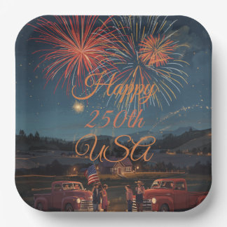 Aangepaste Gelukkig 250e Amerikaanse Patriotische Papieren Bordje