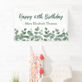 Aangepaste Gelukkige 60e Verjaardag Groen Spandoek (Insitu)