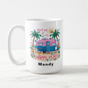 Aangepaste Gelukkige Plek Reizen Kamperen Koffiemok