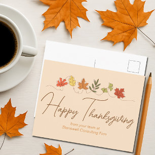 Aangepaste gelukkige Thanksgiving-bladeren moderne Feestdagenkaart