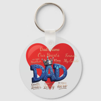 Aangepaste Gelukkige Vaderdag Papa Hart Sleutelhanger