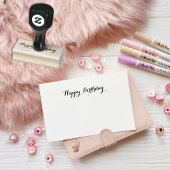 Aangepaste Gelukkige Verjaardag Groet Elegant Scri Rubberstempel