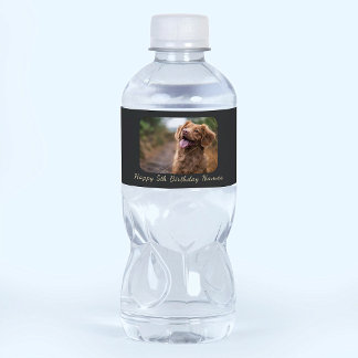 Aangepaste Gelukkige Verjaardag Huisdier Hond Foto Waterfles Etiket
