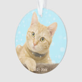 Aangepaste gember tabby kat foto ornament (voorkant)