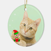 Aangepaste gember tablet katfoto met Cute Elf Keramisch Ornament (Links)