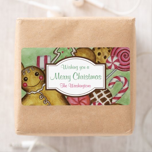 Aangepaste gemberkoek Kerstlabels Etiket (Insitu)