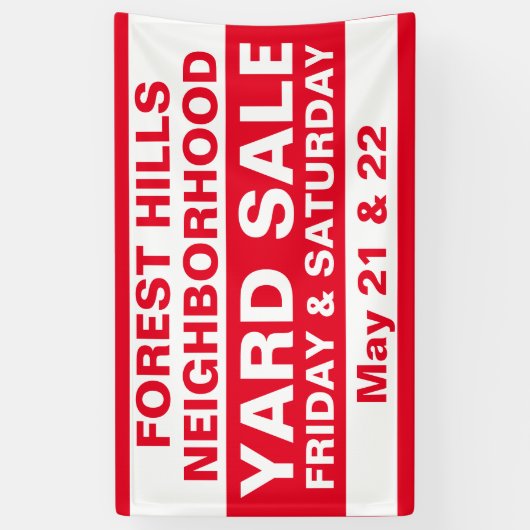Aangepaste gemeenschap buurt verkoop werf spandoek (Verticaal)