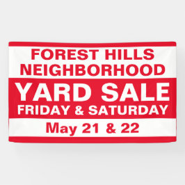 Aangepaste gemeenschap buurt verkoop werf spandoek