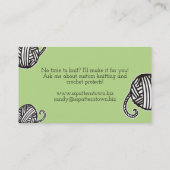 Aangepaste gemengde kleurpatronen, brei- en haakwe visitekaartje (Achterkant)