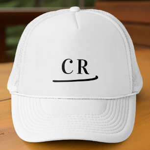 Aangepaste gemerkte initialen naam minimalistische trucker pet