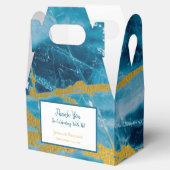 Aangepaste Geode Agate Edelsteen Blauw en Goud Bedankdoosjes (Geopend)