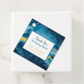 Aangepaste geode Agate Gemstone Blue en Gold Bedankjes Labels (In situ)