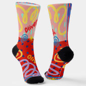 Aangepaste geometrische kleuren mannen sokken (Gebogen)