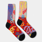 Aangepaste geometrische kleuren mannen sokken (Rechts)