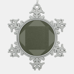 Aangepaste Geometrische Moss Groene Sneeuwvlok Orn Tin Sneeuwvlok Ornament