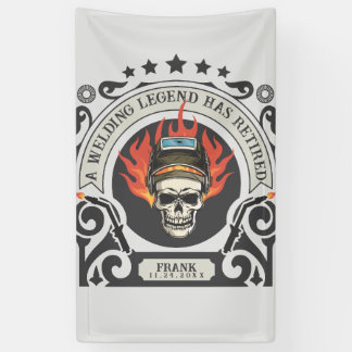 Aangepaste gepensioneerde lasser legende voeg naam spandoek