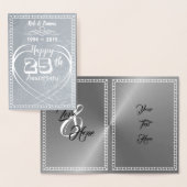 Aangepaste Gepersonaliseerde 25e Zilveren Jubilea Folie Kaarten (Display)