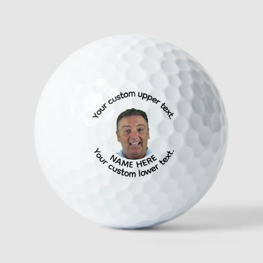 Aangepaste gepersonaliseerde 3-lijns tekst & foto  golfballen (Voorkant)