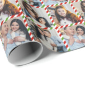 Aangepaste gepersonaliseerde 4 foto's Collage Kers Cadeaupapier (Rol Hoek)