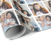 Aangepaste gepersonaliseerde 4 foto's Collage Kers Cadeaupapier (Rol Hoek)