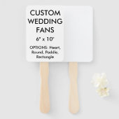 Aangepaste gepersonaliseerde 6" x 10" BRUILOFT FAN Handwaaier (Voorkant en achterkant)