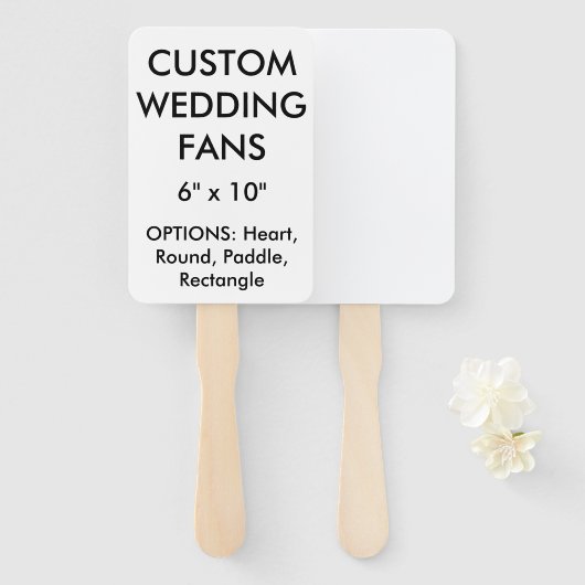 Aangepaste gepersonaliseerde 6" x 10" BRUILOFT FAN Handwaaier (Voorkant en achterkant)