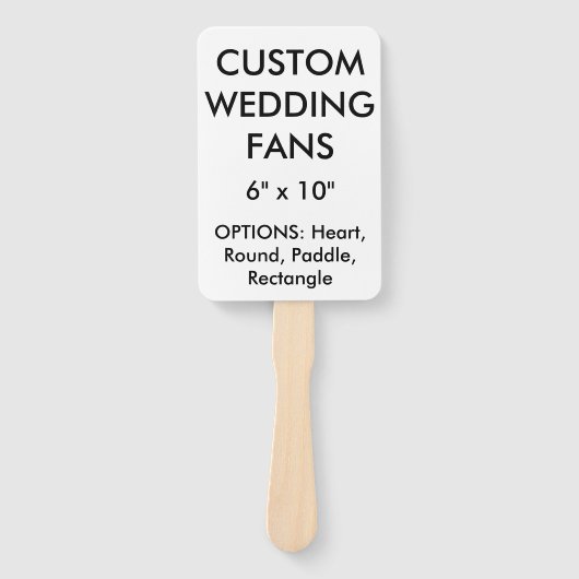 Aangepaste gepersonaliseerde 6" x 10" BRUILOFT FAN Handwaaier (Voorkant)