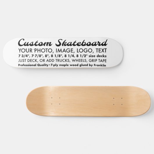 Aangepaste gepersonaliseerde 7.875" Skateboard Dec (Horizontaal)