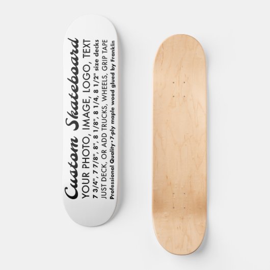 Aangepaste gepersonaliseerde 8.125" Skateboard Dec (Voorkant)
