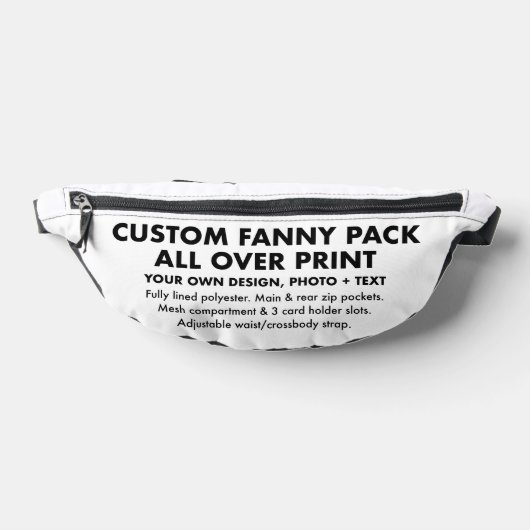 Aangepaste gepersonaliseerde All Over Print Fanny Heuptasje (Liggend)