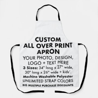 Aangepaste gepersonaliseerde all-over print Schort
