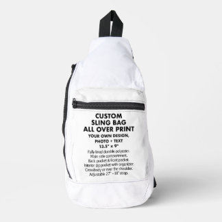 Aangepaste gepersonaliseerde All Over Print Sling  Bag