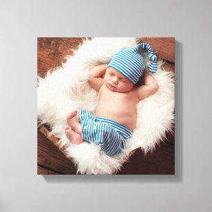 Aangepaste gepersonaliseerde Baby foto Canvas Art Afdruk