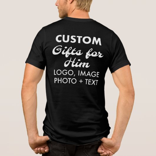 Aangepaste gepersonaliseerde Back Mannen Tri-Blend Shirt (Achterkant)