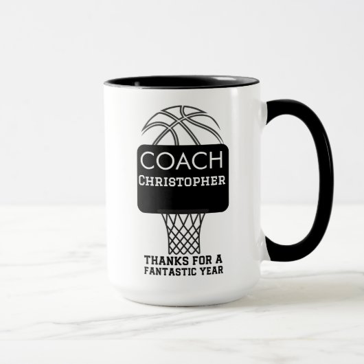 Aangepaste gepersonaliseerde basketbal coach gesch mok (Rechts)