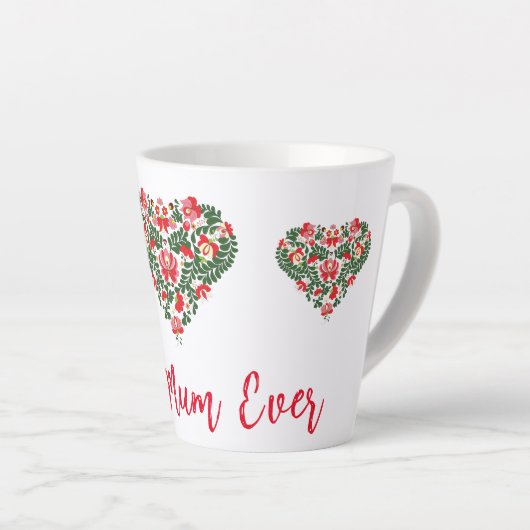 Aangepaste gepersonaliseerde Best Mum Ever Script Latte Mok (Rechterhoek)