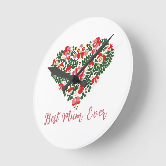 Aangepaste gepersonaliseerde Best Mum Ever Script Ronde Klok (Hoek)