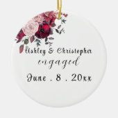 Aangepaste gepersonaliseerde betrokken keramisch ornament (Voorkant)