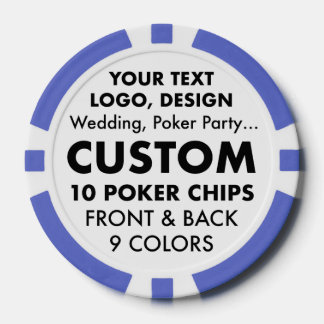 Aangepaste gepersonaliseerde BLUE Poker Chips (9 k