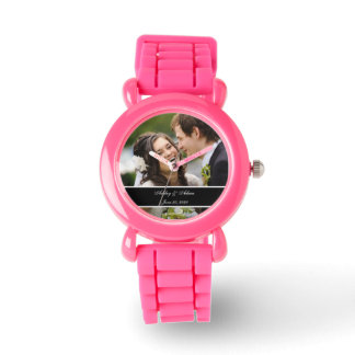 Aangepaste gepersonaliseerde bruiloft foto aandenk horloge