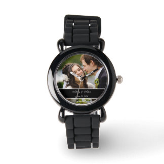 Aangepaste gepersonaliseerde bruiloft foto aandenk horloge