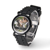 Aangepaste gepersonaliseerde bruiloft foto aandenk horloge (Hoek)