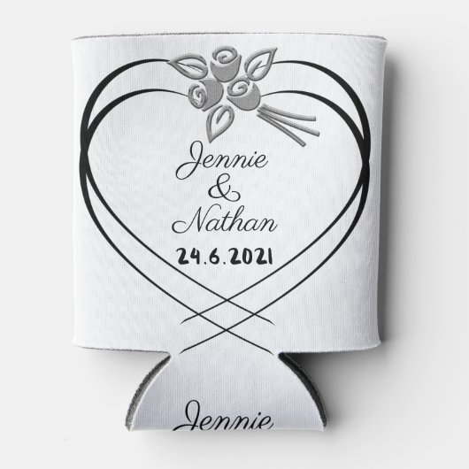 Aangepaste gepersonaliseerde bruiloft Stubby Houde Blikjeskoeler (Voorkant)